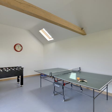 Play a round or two of table tennis or table football in the game room