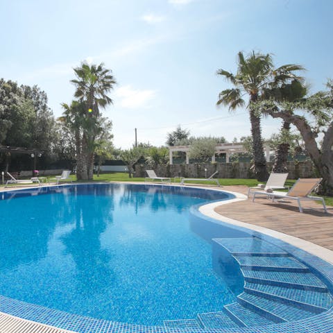 Dive into the private pool to beat the Italian heat