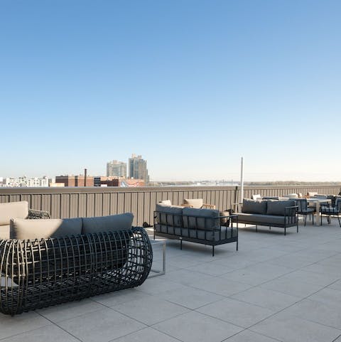 Head up to the rooftop terrace for early-evening aperitifs