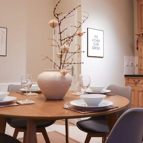 Enjoy the comfort of home cooking or walk to a local restaurant