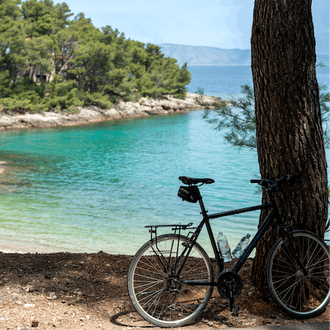 Make use of the home's bikes to explore the quiet beaches and backroads of Brač