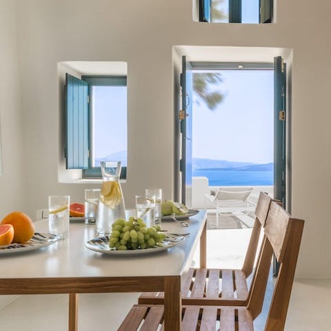  Open the doors and feel the breeze on your skin as you eat breakfast around the dining table