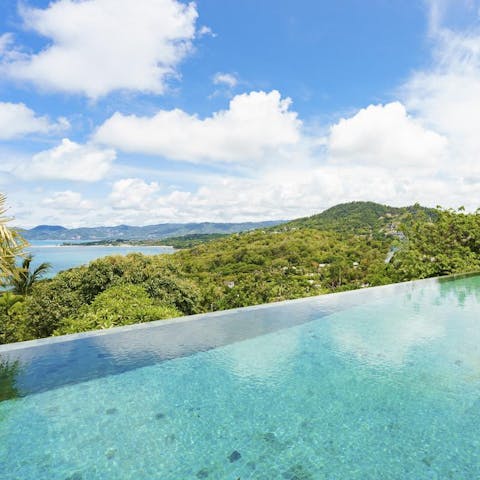 Feel refreshed with a dip in your infinity pool while you admire the surrounding views