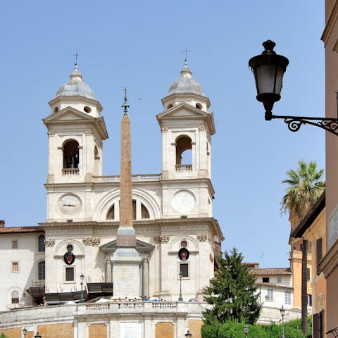 Climb the famous Spanish Steps, a breezy eight-minute walk away