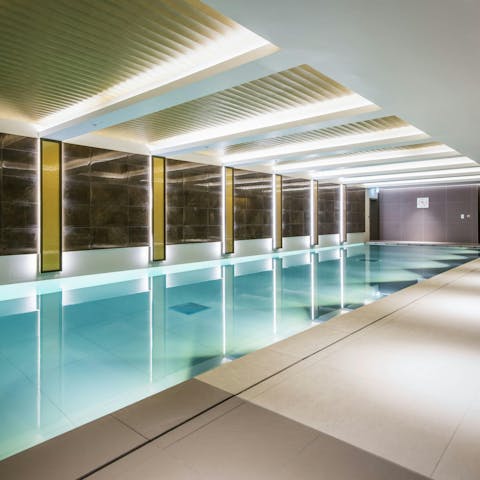 Feel refreshed after a swim in the communal pool   