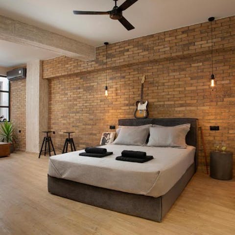 Stay in a home replete with industrial style