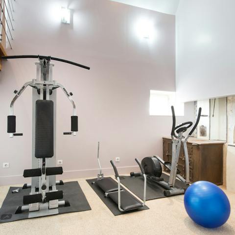 Sweat it out in the fully equipped indoor gym