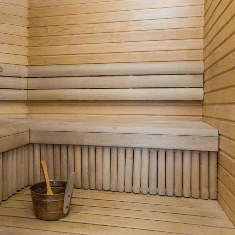 Relax your muscles in the sauna