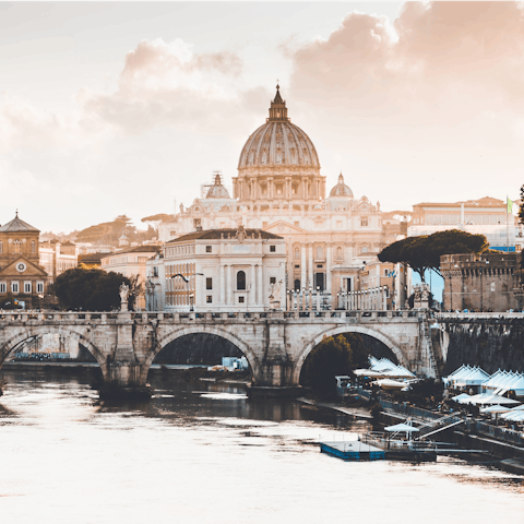 Explore Rome from a central location on the banks of the River Tiber