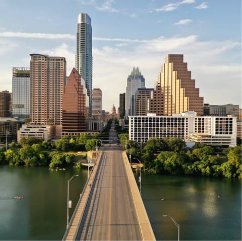 Explore the lively city of Austin, just a fifteen-minute drive away