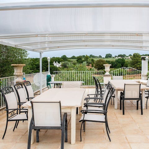 Dine alfresco on the terrace amid 1.5 hectares of grounds