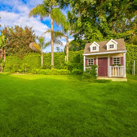 Relax while the kids play in their very own playhouse 