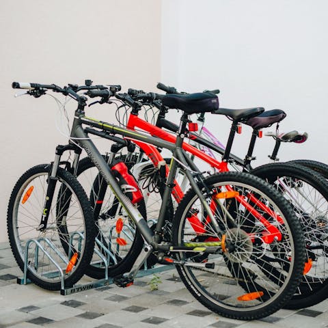 Take one of the complimentary bikes out for a spin along the mountain trails