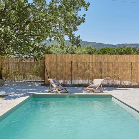 Keep cool with a gentle swim in the private swimming pool