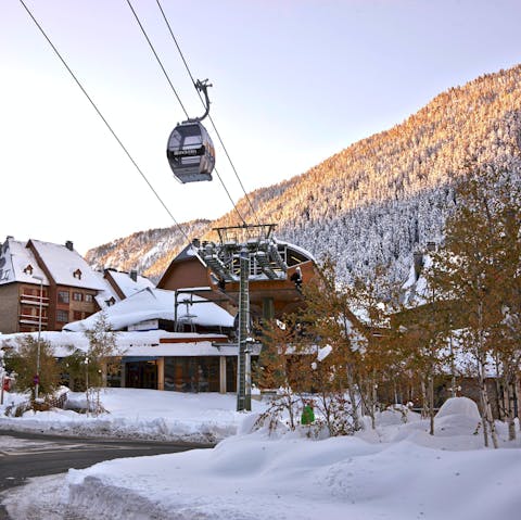 Take the ski lift, right on your doorstep, up to the piste