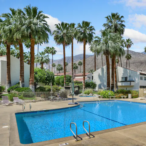 Cool off from the California desert sunshine with a dip in the pool 