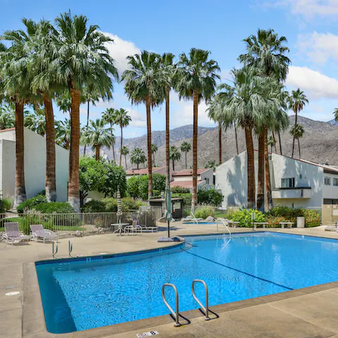 Cool off from the California desert sunshine with a dip in the pool