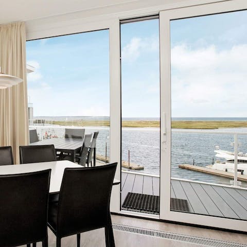 Take in the instantly calming views of the bay from the comfort of your apartment 