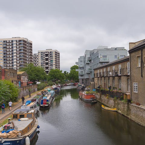 Enjoy views onto the canal