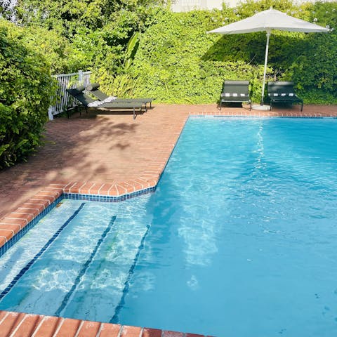 Slip down to the shared swimming pool for a morning swim