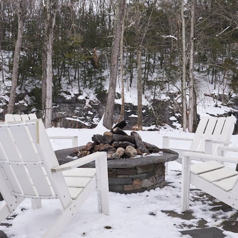 Wind down with a drink around the fire pit