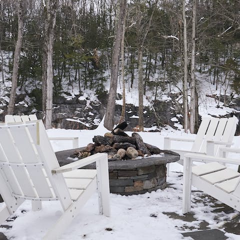 Wind down with a drink around the fire pit