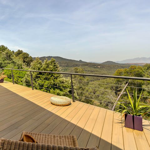 Enjoy a glass of Cava and admire the valley views on the peaceful terrace