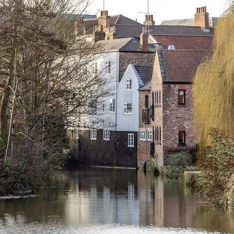 Take a gentle stroll along the River Foss, just footsteps from your building