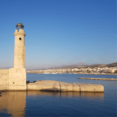 Hop in the car for a day-trip to the ancient town of Rethymnon, a 12-kilometre drive away