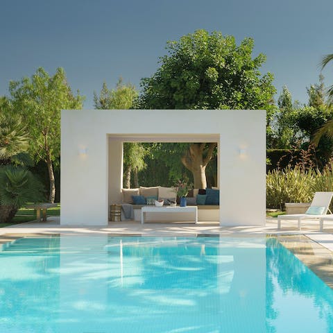 Commune on the outdoor seating while the kids play in the pool and you enjoy the shade and cold drinks