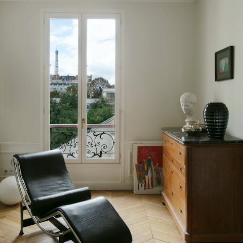 Slow down and simply admire the views across the Eiffel Tower