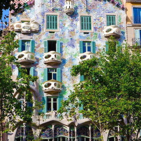 Take the short stroll to admire Gaudí's Casa Batlló