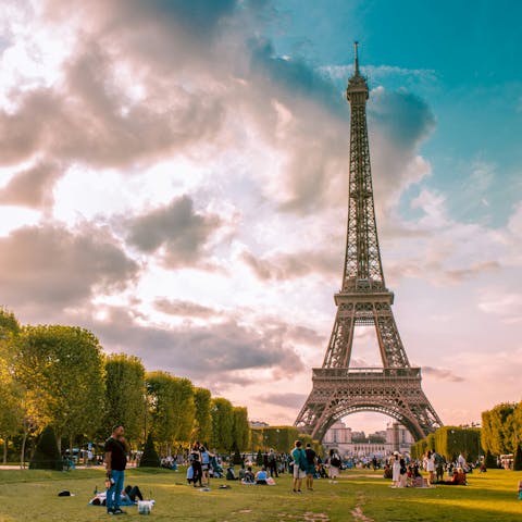 Stay in the 15th arrondissement, a ten-minute stroll from the Eiffel Tower