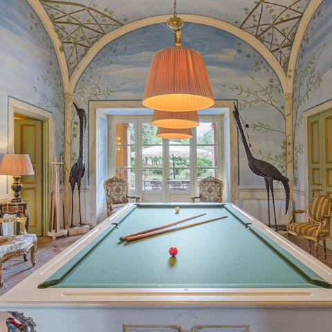 Play billiards in this gorgeous room