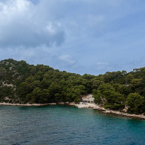 Head out by boat to explore the coastline of Mljet – it's the greenest island in Croatia