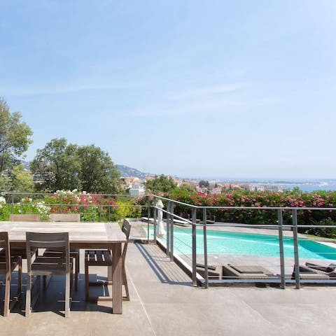 Admire the views across Cannes to the sea beyond
