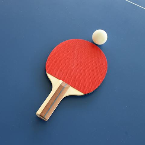Challenge your loved ones to a game of table tennis on the patio