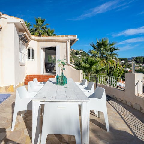 Light the barbecue and savour Spanish-inspired meals on the terrace