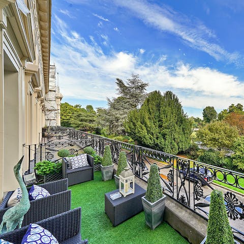 Admire the views over Regent's Park from the balcony