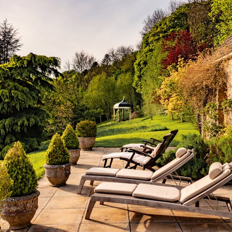 Enjoy idyllic garden views while relaxing on the terrace 