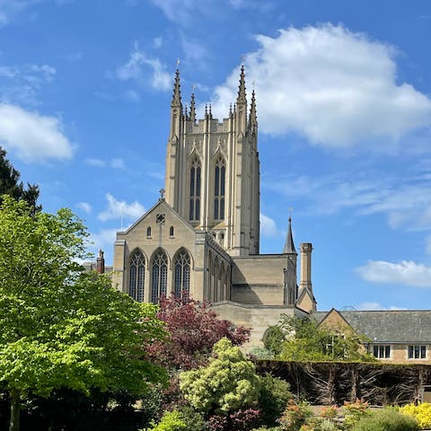 Walk or drive a mile to the historic centre of Bury St Edmunds
