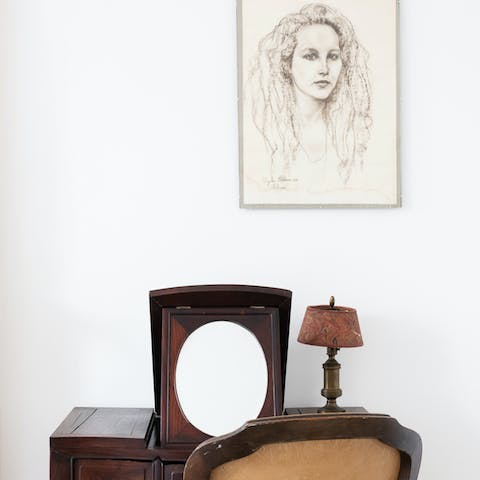 A vintage vanity table 