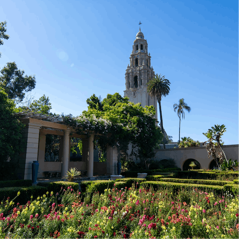 Take a stroll through Balboa Park, a fifteen-minute walk from your door