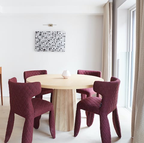Sit down for breakfast in the stylish dining area