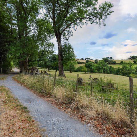 Gaze out over miles from rolling fields from your enclosed garden