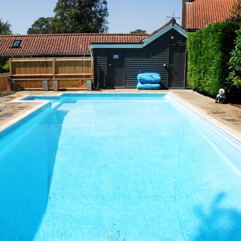 Splash around in the large pool during the warmer months