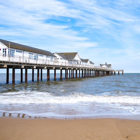 Visit the beautiful Southwold beaches and pier, a fifteen-minute bike ride or drive away