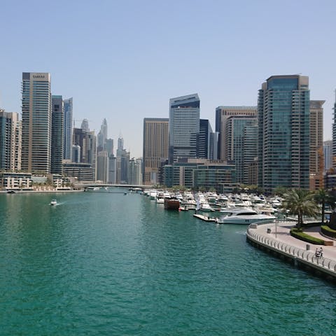 Stroll Dubai's marina – less than half a kilometre away