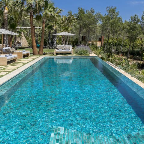 Cool off in the home's main infinity pool