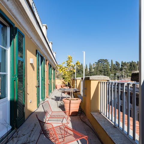 The sun-drenched balcony